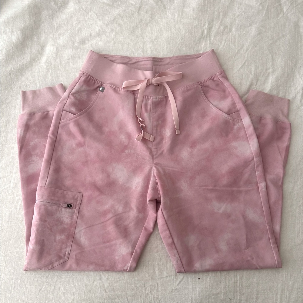 Figs Zamora Jogger Scrub Pants - Small petite, Marbled Rose